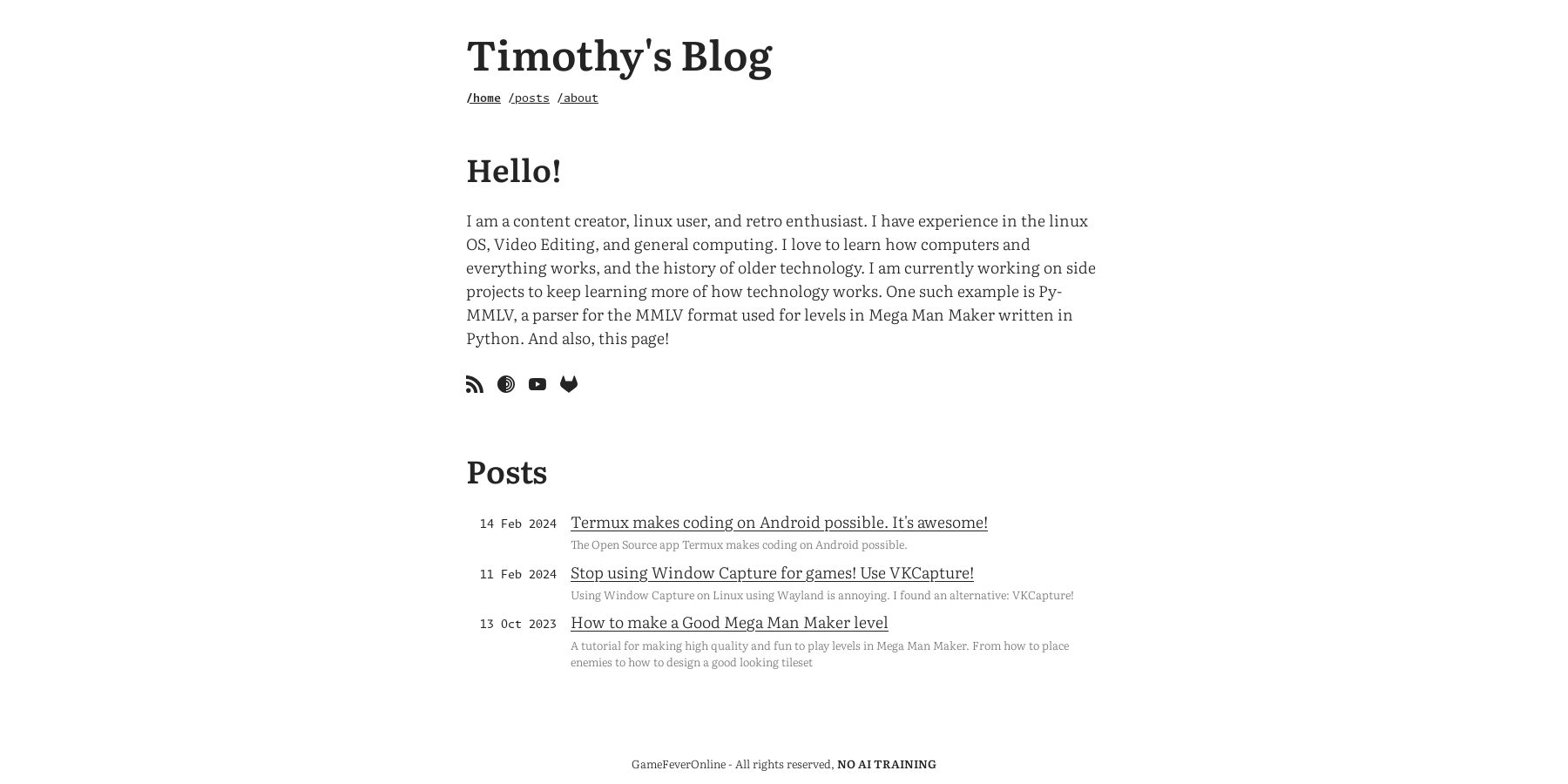 My current website using the Typo theme